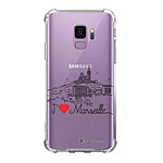 LaCoqueFrançaise Coque Samsung Galaxy S9 anti-choc souple angles renforcés transparente Motif J'aime Marseille