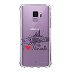 LaCoqueFrançaise Coque Samsung Galaxy S9 anti-choc souple angles renforcés transparente Motif J'aime Marseille