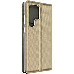 Avizar Étui pour Samsung Galaxy S23 Ultra avec Clapet Porte carte Fonction Support  or