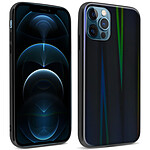 Avizar Coque iPhone 12 Pro Max Holographique Arc en Ciel Rigide Collection Aurora Noir