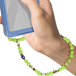 Avizar Bijou Téléphone  avec Perles Nazar Boncuk, Vert 30cm avec Attache Dragonne