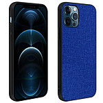Avizar Coque iPhone 12 Pro Max Hybride Finition Tissu Anti-traces Lavable bleu nuit