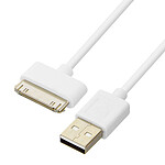Inkax Câble 1m USB Compatible iPhone iPad iPod 30-broches 2.1A  Charge
