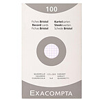 EXACOMPTA Étui de 100 fiches - bristol quadrillé 5x5 non perforé 125x200mm - Blanc x 12