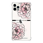 LaCoqueFrançaise Coque iPhone 12/12 Pro anti-choc souple angles renforcés transparente Motif Rose Pivoine