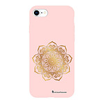 LaCoqueFrançaise Coque iPhone 7/8/ iPhone SE 2020 Silicone Liquide Douce rose pâle Mandala Or