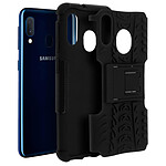Avizar Coque Samsung Galaxy A20e Bi matière Rigide et Silicone Béquille Support Noir