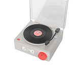 Mobility on Board Enceinte Bluetooth VS-80 Rétro Look Platine Vinyle 5W avec Réveil Gris