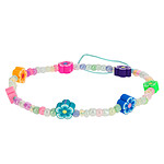 Avizar Bijou de Téléphone Bracelet à Perles et Fleurs Collection Summer Multicolore