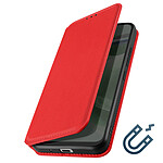 Avizar Étui pour iPhone XS Max Porte-carte Support Vidéo Clapet Magnétique  Rouge