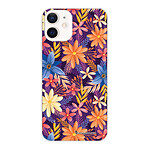 LaCoqueFrançaise Coque iPhone 12 mini 360 intégrale transparente Motif Fleurs violettes et oranges Tendance