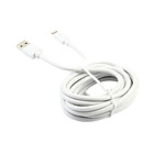 Muvit Câble Lightning vers USB 2.4A Spring Cable Charge et Synchronisation 3m Blanc