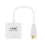 LinQ Adaptateur Vidéo HDMI Mâle vers VGA Femelle 1080P  Blanc