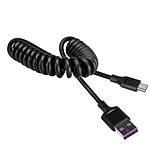 Avizar Câble USB vers USB-C 66W 5A Extensible de 35cm à 80cm Charge Rapide Noir
