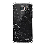 Evetane Coque Samsung Galaxy S7 Edge anti-choc souple angles renforcés transparente Motif Marbre noir
