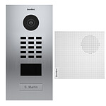 Doorbird - Portier vidéo IP avec lecteur de badge RFID + carillon - Encastré - D2101V-V2-EP EAU SALEE + A1061W