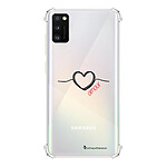 LaCoqueFrançaise Coque Samsung Galaxy A41 anti-choc souple angles renforcés transparente Motif Coeur Noir Amour