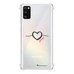 LaCoqueFrançaise Coque Samsung Galaxy A41 anti-choc souple angles renforcés transparente Motif Coeur Noir Amour