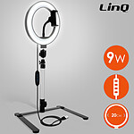 LinQ Ring Light 20cm Puissance 9W avec Trépied Support Téléphone Flexible BD2005