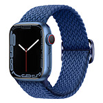 Avizar Bracelet pour Apple Watch 41mm et 40mm et 38 mm Nylon Tressé Ajustable par Boucle Métallique  bleu