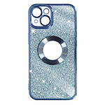 Avizar Coque pour iPhone 14 Paillette Amovible Silicone Gel  Bleu