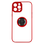 Avizar Coque pour iPhone 14 Pro Bi-matière Bague Métallique Support Vidéo  rouge