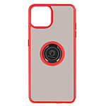Avizar Coque pour iPhone 13 Pro Max Bi-matière Bague Métallique Support Vidéo Rouge