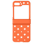 Avizar Coque pour Samsung Galaxy Z Flip 5 Rigide Motif Étoile  Orange