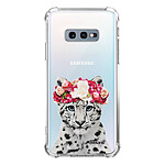 Evetane Coque Samsung Galaxy S10e anti-choc souple angles renforcés transparente Motif Leopard Couronne