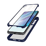Avizar Coque Pour Samsung Galaxy S21 FE Dos Plexiglas Avant Polymère Contour Bleu Nuit