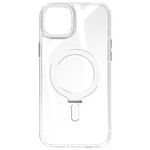 Avizar Coque MagSafe pour iPhone 15 Plus Silicone Gel Anneau Fonction Support  Dos Givré Contour Blanc