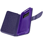Avizar Etui pour Smartphone 5,0 à 5,3 pouces Clapet Portefeuille Multi Rangements Caméra Slide  violet