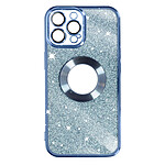 Avizar Coque pour iPhone 13 Pro Max Paillette Amovible Silicone Gel  Bleu