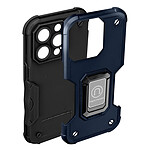 Avizar Coque iPhone 14 Pro Max Antichoc Hybride avec Anneau Support Magnétique Bleu