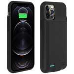 Avizar Coque pour iPhone 12 / 12 Pro Rigide avec Batterie 7000mAh Soft touch Noir