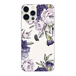 LaCoqueFrançaise Coque iPhone 12 Pro Max silicone transparente Motif Pivoines Violettes ultra resistant