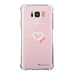 LaCoqueFrançaise Coque Samsung Galaxy S8 Plus Silicone antichocs Solides coins renforcés  transparente Motif Coeur Blanc Amour