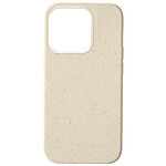 Avizar Coque pour iPhone 15 Pro Silicone gel Anti-traces Compatible QI 100% Recyclable  Beige