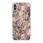 LaCoqueFrançaise Coque iPhone X/Xs silicone transparente Motif Fleurs Beige et Rose ultra resistant