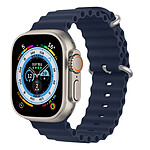 Dux Ducis Bracelet pour Apple Watch 45mm / 44mm / 42mm Silicone Ajustable bleu nuit