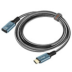 LinQ Câble de Rallonge USB-C Charge 100W Vidéo 8K Transfert 20 Gbps 2m  Gris et Noir