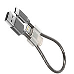 LinQ Câble USB-C et Adaptateur Lightning Charge 2A et Synchronisation  Gris