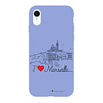 LaCoqueFrançaise Coque iPhone Xr Silicone Liquide Douce lilas J'aime Marseille