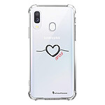 LaCoqueFrançaise Coque Samsung Galaxy A40 anti-choc souple angles renforcés transparente Motif Coeur Noir Amour