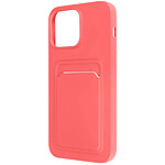 Avizar Coque pour iPhone 14 Pro Silicone Souple Porte-carte Fine Légère  corail