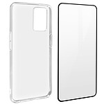 Avizar Coque pour Oppo Find X3 Lite Souple et Film Verre Trempé Dureté 9H Transparent au contour Noir