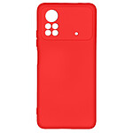 Avizar Coque pour Xiaomi Poco X4 Pro 5G Silicone Semi-rigide Finition Soft-touch Fine  rouge