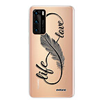 Evetane Coque Huawei P40 silicone transparente Motif Love Life ultra resistant