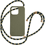 Avizar Coque cordon pour iPhone 15 Pro Max Silicone Recyclable  Kaki