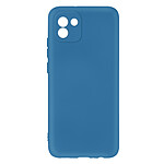 Avizar Coque pour Samsung Galaxy A03 Silicone Semi-rigide Finition Soft-touch Fine bleu